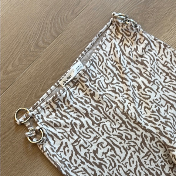 Elodie Ring Side Cutout Flare Geometric Earth Toned Stretch Pants 0117 - Picture 4 of 6